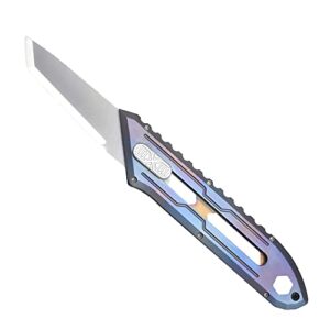 xmansun titanium utility knife garden grafting cutter knife handmade knife edc knife, retractable box cutter blade replaceable
