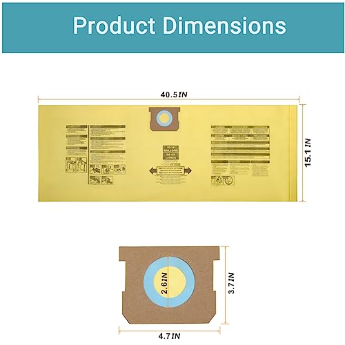 Pack 6 Type I 90672 Vacuum Bags Compatible with shop vac 10-14 gallon 9067233 9067200 Dust Collection Bag Double layer PS04