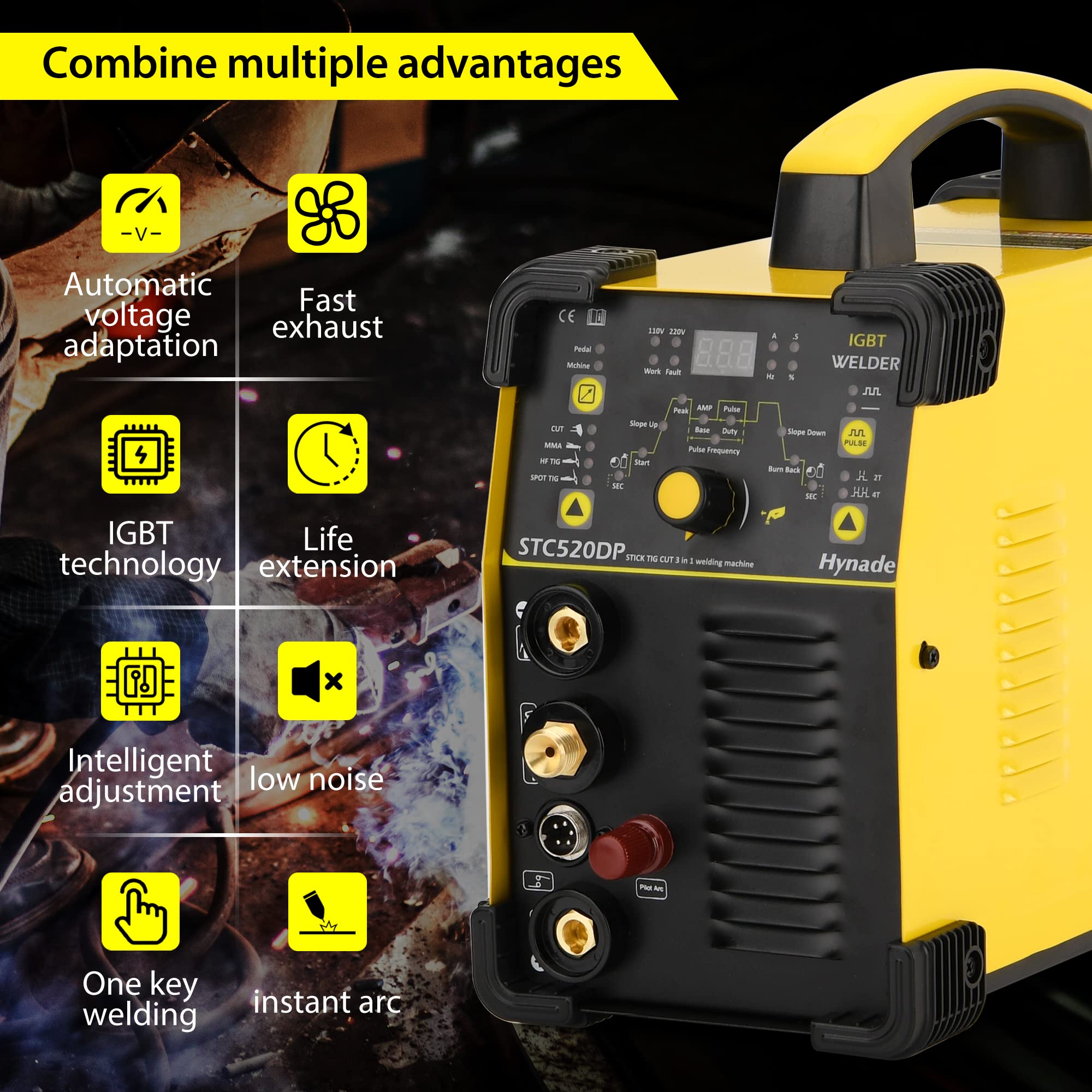 3-in-1 50 Amp Pilot Arc Plasma Cutter, 200 Amp TIG Welder and 200 Amp Stick Welder -AG60P Consumables