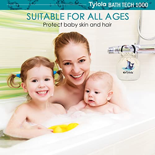 Tylola Showers- Bathtub Water Filter for Tub Faucet.Adds 7 OZ Organic Water Purifying Minerals.Remove Chlorine,Impurity,Iron Rust& Enjoy a Hydrogen-Rich Water Bath.Skin-Nourishing & Allergy-Relieving.