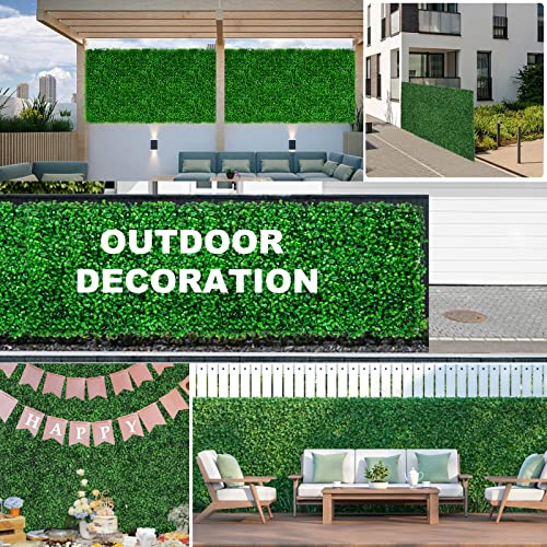 TOPDEEP 24PCS Boxwood Panels, 24"x16" Artificial Boxwood Hedge Panels, Grass Wall Panels, UV Protected Suitable for Garden, Fence, Backyard Wall Decoration