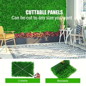 TOPDEEP 24PCS Boxwood Panels, 24"x16" Artificial Boxwood Hedge Panels, Grass Wall Panels, UV Protected Suitable for Garden, Fence, Backyard Wall Decoration