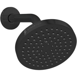 sparkpod 6" rain shower head with 6" shower arm with flange in midnight black matte