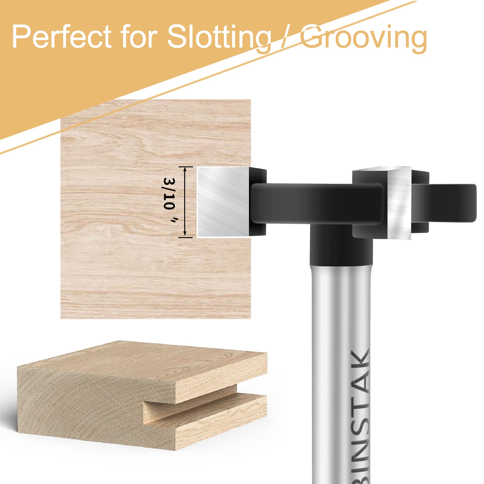 CNC Spoilboard Surfacing Router Bit 1/4 inch Shank, Extra Large 1-1/4 inch Cutting Diameter, Slab Flattening Router Bit Planing Bit Wood Planing Bit Dado Planer Bit by BINSTAK (Carbide)