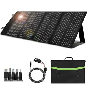 120w portable solar panel 18v monocrystalline solar charger, foldable high-efficiency pv power charger for camping travel rv, mc4/usb/type-c
