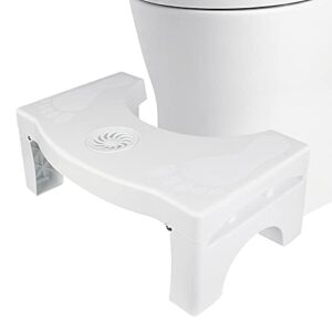 toilet stool squat adult, 7" heavy duty poop stool for bathroom plastic portable squatting potty foot stool with freshener space non-slip toilet assistance step stool healthy gifts for seniors kids