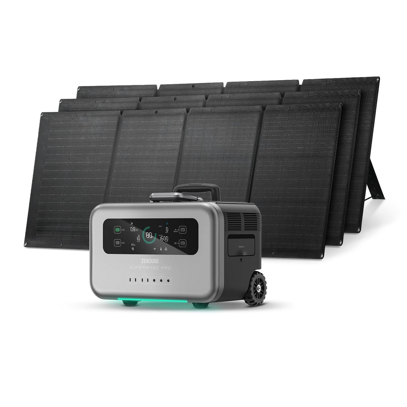 Zendure 2096Wh Outdoor Generators Solar Power Station with 3 * 200W Solar Panel,6 x 2000W AC Outlets,1.5H Fully Charged, UPS Battery Backup for Power Outages,Camping