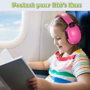 3 Pack Kids Ear Protection Earmuffs 25NRR Noise Cancelling Earmuffs Kids Toddler Adjustable Headband Safety Ear Muffs(Blue, Pink, Green)