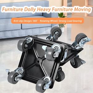 Furniture Mover Dolly with 4 Wheels, Furniture Lifter-Heavy Duty 1100 LB Load Capacity for Safe Moving Heavy Furniture, 360° Wheels and Non-Slip Mat Mover Tool Set for Refrigerator, Sofa, Cabinet