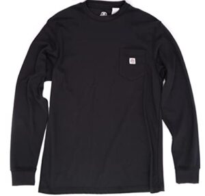 ur shield men's fr 7 oz. cotton long sleeve t-shirt - fire retardant clothing for electricians, welders, black - m