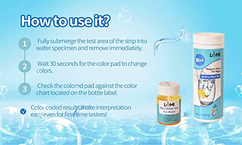 17 in 1 Water Test Kit, Testing for Drinking Water Quality (Well and Tap Water), Fast and Accurate pH Test Strips, Drinking Water Test Kits,100 Pieces Each