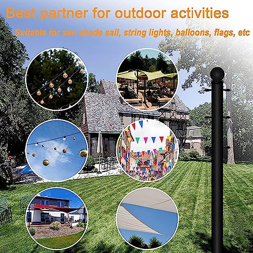 Shade Sail Poles, Outdoor Sun Shade Sail Pole Kit Support Awning Canopy Heavy Duty Steel Post for Outside Deck Patio Backyard Garden (10FT,2pack)…