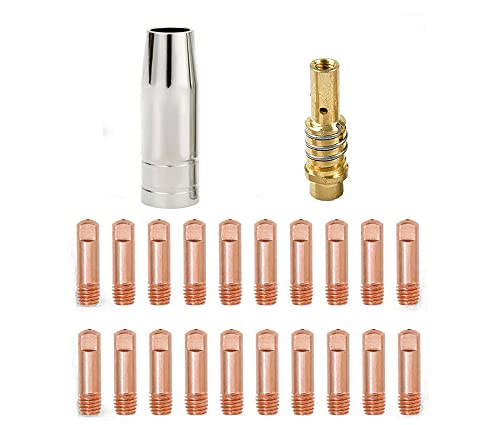 Mig Welding Gun Accessory Tips/Nozzle/Tip Holder, Compatible with Titanium Mig 140 170 Unlimited 200, Vulcan MIGMax 140 215 & Spool Gun, Snap On MIG125 MIG135 Welder Torch 22-PK (.030" KIT 22-PK)