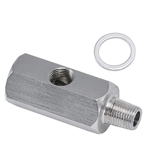 1/8'' BSPT Oil Pressure Sensor Sendor Tee Adapter to 1/8 NPT Gauge T-Piece Stainless Steel