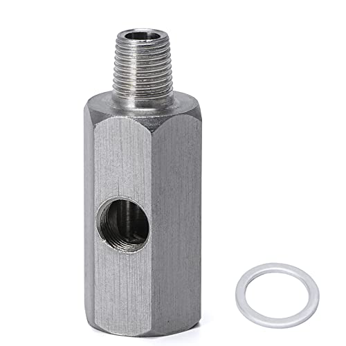 1/8'' BSPT Oil Pressure Sensor Sendor Tee Adapter to 1/8 NPT Gauge T-Piece Stainless Steel