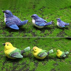 Miniature Figurines 1PC Fairy Garden Miniatures Mini Bird Garden Decorations Accessories Resin Crafts DIY Plant Bonsai Figurines(M-Green Bird)