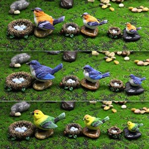 Miniature Figurines 1PC Fairy Garden Miniatures Mini Bird Garden Decorations Accessories Resin Crafts DIY Plant Bonsai Figurines(M-Green Bird)
