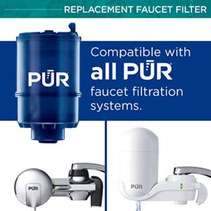 PUR PLUS Faucet Mount Water Filtration System (FM3700B) + 4-Pack Replacement Filters (RF99994)
