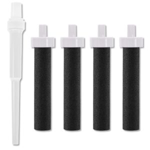 tuoowo water bottle filter for brita water bottle filter replacement, water filter replaces part, stainless steel bottle (4pcs filters and 1pc straw)