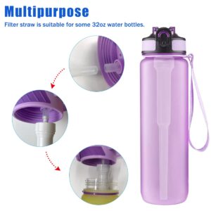 TUOOWO Water Bottle Filter for Brita Water Bottle Filter Replacement, Water Filter Replaces Part, Stainless Steel Bottle (4Pcs Filters and 1Pc Straw)