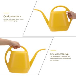 DOITOOL Plant Watering Can Plastic Watering Pot Spout Water Cans Watering Kettle Plastic Small Watering Sprinkler Pot for Indoor Bonsai Plants Garden Flowers Yellow Spray Bottles