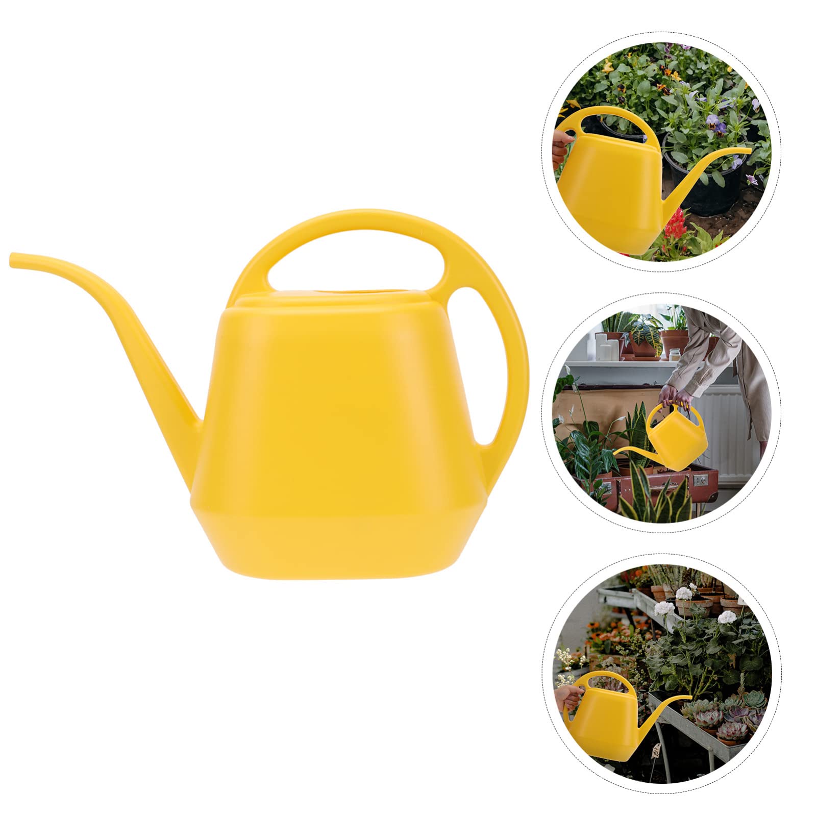 DOITOOL Plant Watering Can Plastic Watering Pot Spout Water Cans Watering Kettle Plastic Small Watering Sprinkler Pot for Indoor Bonsai Plants Garden Flowers Yellow Spray Bottles