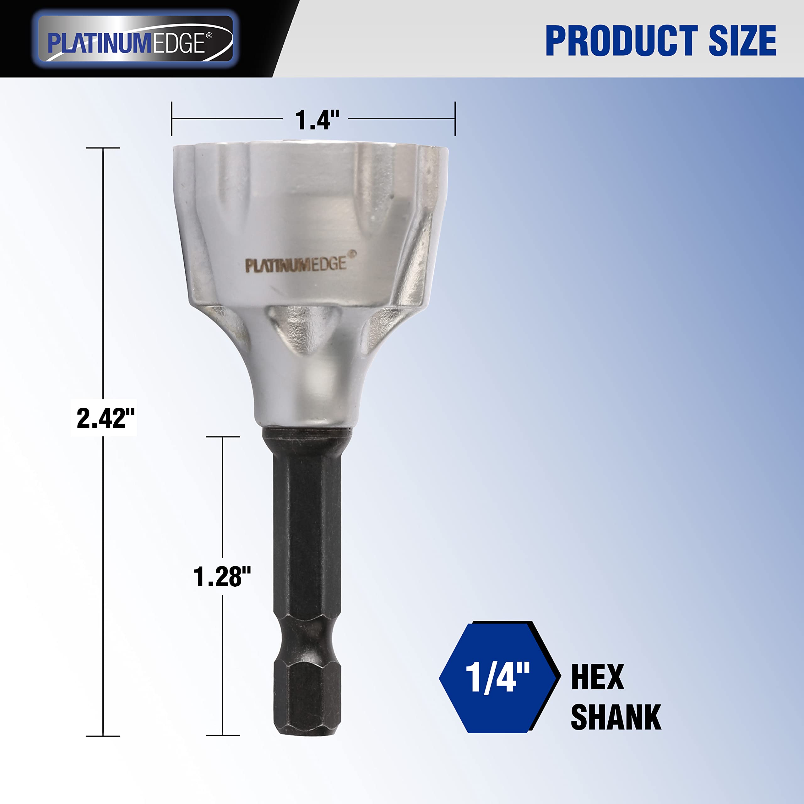 PLATINUMEDGE Deburring External Chamfer Tool, YG8 Carbide Blade, Deburring Drill Bit, Remove Burr Tools, Quick Release 1/4inch Hex Shank, Repairing Damaged Bolts, Fits for 1/8”-3/4” (3mm-19mm)