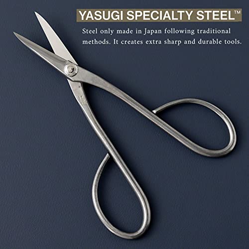 Wazakura Yasugi Stainless Steel Made in Japan Satsuki Bonsai Scissors 7.09" (180 mm), Hasami Pruning and Trimming Shears, Japanese Gardening Tools - Yasugi Stainless Steel Satsuki