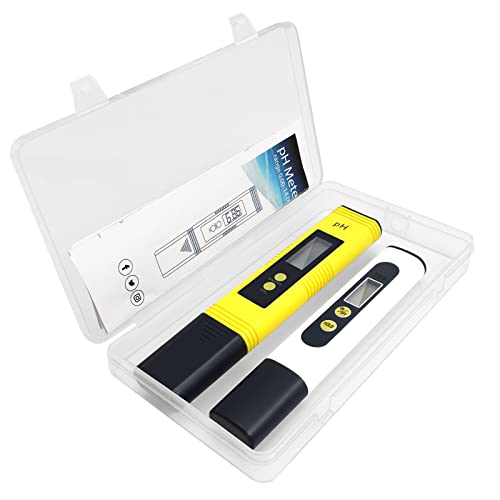 2 Pack pH Meter and TDS Meter, 0.05 pH High Accuracy Tester Pen, ± 2% Readout Accuracy Digital Water Quality Filter Pen, 0-9990ppm, Ideal Water Purity Test for Drinking Water, Aquariums, Hydroponics