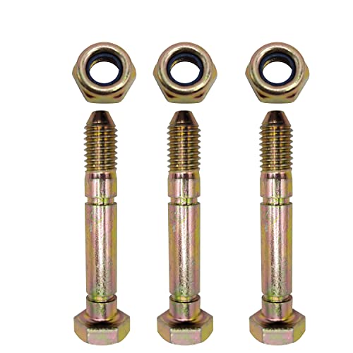 Cpartstore-Top 3-Pack 53200500 Shear Pin Bolts and Nuts Replaces Ariens 532002 03204300 51001600 510016 Snow Blowers