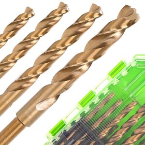 diobato m42 cobalt drill bit set for metal, stainless steel, cast iron, wood - 14 piece,multiple point