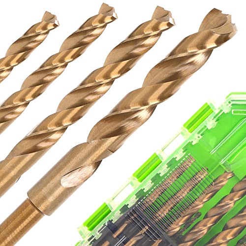 DIOBATO M42 Cobalt Drill Bit Set for Metal, Stainless Steel, Cast Iron, Wood - 14 Piece,Multiple Point