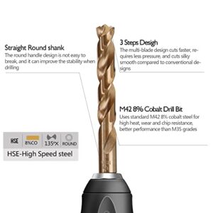 DIOBATO M42 Cobalt Drill Bit Set for Metal, Stainless Steel, Cast Iron, Wood - 14 Piece,Multiple Point