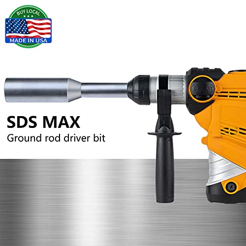 SDS Max Ground Rod Driver for Driving Ground Rods Great for All SDS MAX Rotary Hammers and Hammer Drills. (3/4'' Ground Rod Driver)