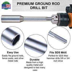 SDS Max Ground Rod Driver for Driving Ground Rods Great for All SDS MAX Rotary Hammers and Hammer Drills. (3/4'' Ground Rod Driver)