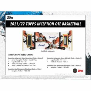 2021-22 Topps Inception Overtime Elite Basketball Hobby Box (1 Pack/7 Cards: 2 Autos)