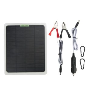 kimiss solar panel battery kit, portable solar battery kit 12v 20w monocrystalline dual usb output battery maintainer for rv car boat