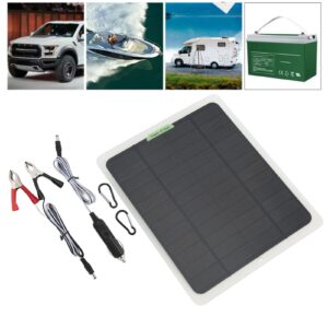 KIMISS Solar Panel Battery Kit, Portable Solar Battery Kit 12V 20W Monocrystalline Dual USB Output Battery Maintainer for RV Car Boat