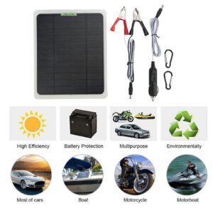 KIMISS Solar Panel Battery Kit, Portable Solar Battery Kit 12V 20W Monocrystalline Dual USB Output Battery Maintainer for RV Car Boat