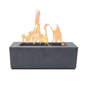 kante 12" l rectangle tabletop fire pit, concrete table top fireplace, portable rubbing alcohol fire bowl for indoor outdoor, light gray rectangular