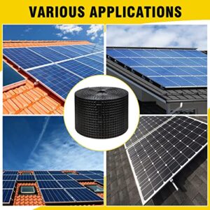 8in X 100ft Solar Panel Bird Guard,Solar Panel roof Protection net 1/2inch Mesh PVC Black Vinyl Coated Galvanized net 70 Fastener ClipsUsed for Bird,Animal Control