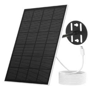 netvue solar panel for bird feeder camera only, type-c charger, ip65 waterproof for outdoors, continuously power supply, 360° swivel bracket