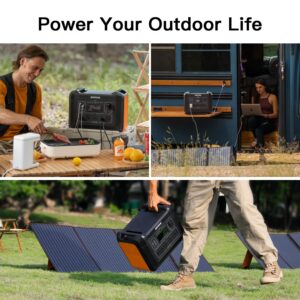 OUPES 2400W Portable Power Station, 2232Wh Solar Powered Generator w/ 5 AC Outlets (5000W Peak), Emergency LiFePO4 Battery Generator for Home Backup Outdoor Camping RV