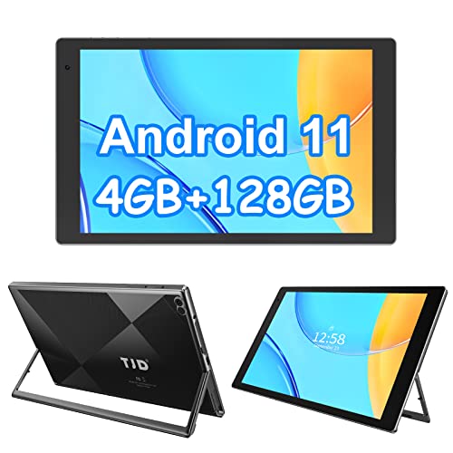 TJD Android 11 Tablet 10.1 Inch Tablets, 128GB ROM 512GB Expandable, Quad-Core Processor Google GMS Tablet, 6000mAh Fast Charge, 8MP Dual Camera, IPS HD Touchscreen WiFi Bluetooth (Black)