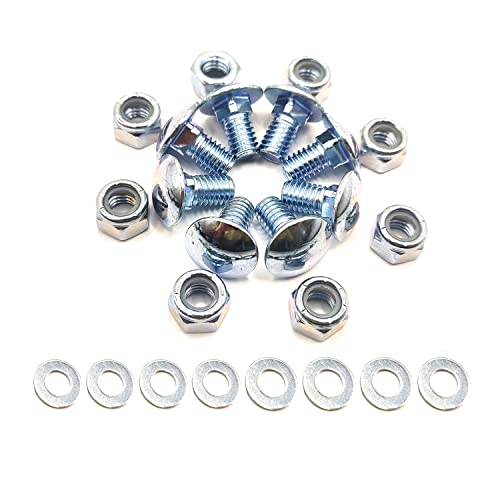 Pack of 8, 710-0451 710 0451 SnowBlowers Skid Shoe (5/16-18) 3/4" Carriage Bolts Nuts and Washers Kit fits MTD Cub Cadet 736-0242 712-04063 784-5580 Oregon 73-031 Rotary 8828