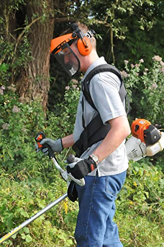 GUARDLEAD Safety Face Shield with Hearing Protection Combo, Come with Mesh & Clear Visor for Grinding Woodworking