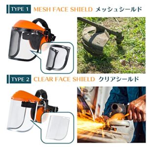 GUARDLEAD Safety Face Shield with Hearing Protection Combo, Come with Mesh & Clear Visor for Grinding Woodworking