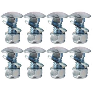 set of 8, 784-5581a 784-5581 snowblowers carriage bolts & nuts kits fits mtd 790-00117-0637 790-00120-0637 784-5581a-0637 shave plate scraper bar (5/16-18) 5/8"