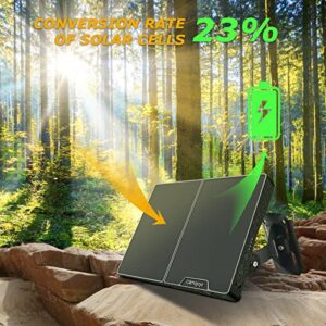 Camojojo Double Trail Camera Solar Panel 12V/1A 5.5V/1.5A Foldable Solar Charger Kit Waterproof IP66 with Build-in 3000mAH Rechargeable Lithium Polymer Battery Hunting Accessory