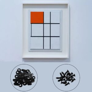 100 Pieces Metal Picture Frames Turn Button Fasteners with 100 Pieces Screws, Picture Frame Hardware Backing Clips Picture Turn Button Frame Picture Turn Button Fasteners Set